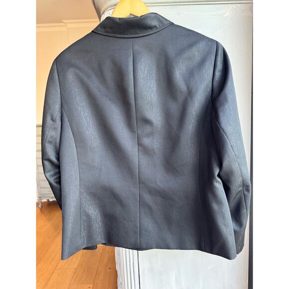 Le Suit 2-Button Evening Blazer Black on Black Metallic Thread Detail Sz 18W - Picture 4 of 11